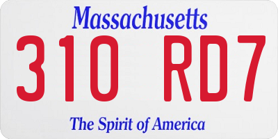 MA license plate 310RD7