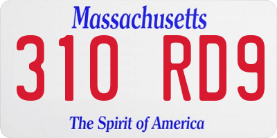 MA license plate 310RD9
