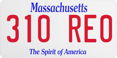 MA license plate 310RE0