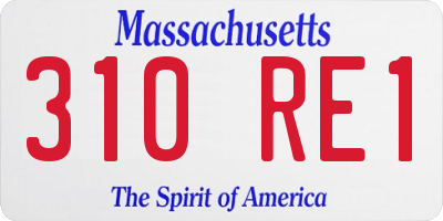 MA license plate 310RE1