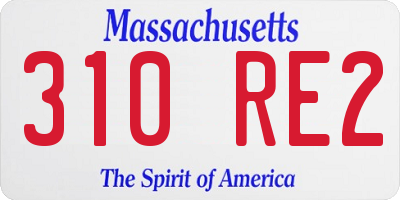 MA license plate 310RE2