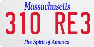 MA license plate 310RE3