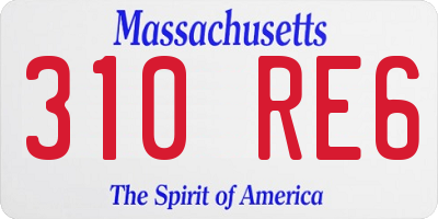 MA license plate 310RE6