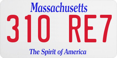 MA license plate 310RE7