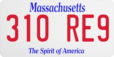 MA license plate 310RE9