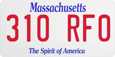 MA license plate 310RF0