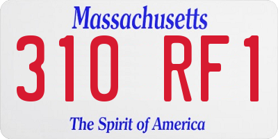 MA license plate 310RF1