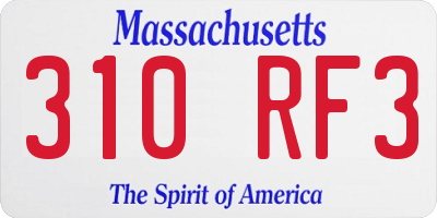 MA license plate 310RF3
