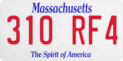 MA license plate 310RF4