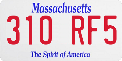 MA license plate 310RF5