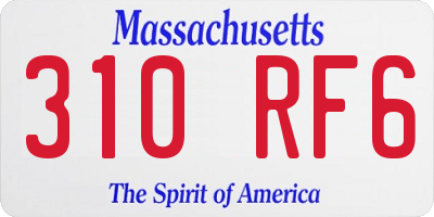 MA license plate 310RF6