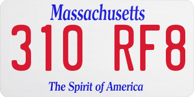 MA license plate 310RF8
