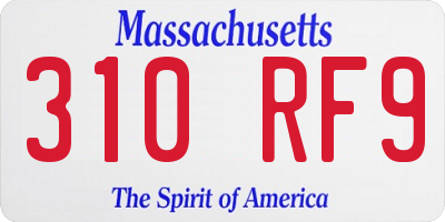 MA license plate 310RF9