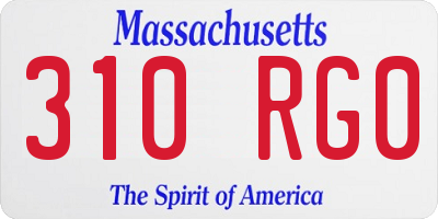 MA license plate 310RG0
