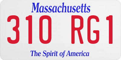 MA license plate 310RG1