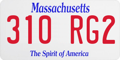 MA license plate 310RG2