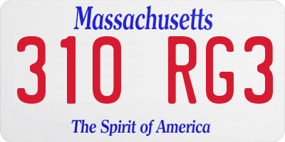 MA license plate 310RG3