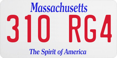 MA license plate 310RG4