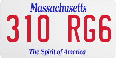 MA license plate 310RG6