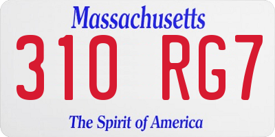 MA license plate 310RG7