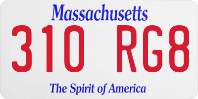 MA license plate 310RG8