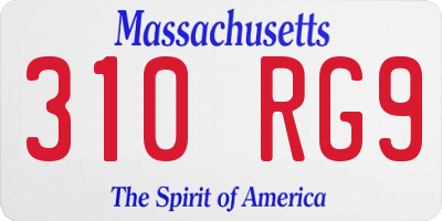 MA license plate 310RG9