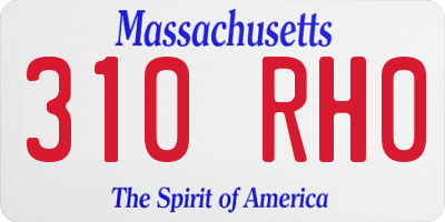 MA license plate 310RH0