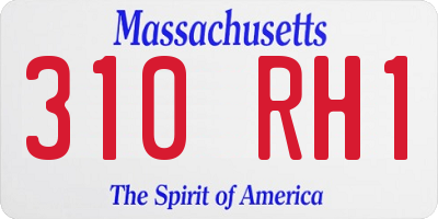 MA license plate 310RH1