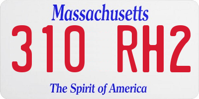 MA license plate 310RH2