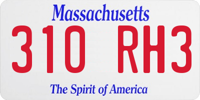 MA license plate 310RH3