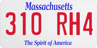 MA license plate 310RH4
