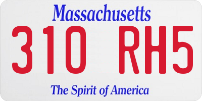 MA license plate 310RH5