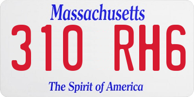 MA license plate 310RH6