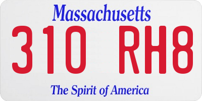 MA license plate 310RH8