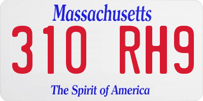 MA license plate 310RH9