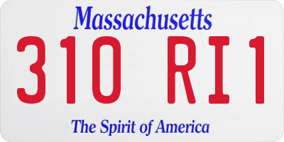 MA license plate 310RI1