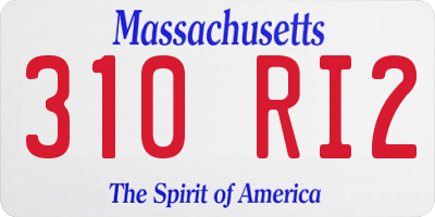 MA license plate 310RI2