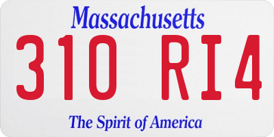 MA license plate 310RI4