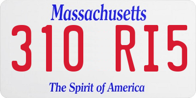 MA license plate 310RI5