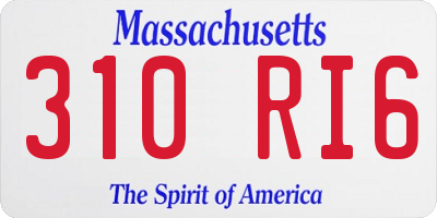 MA license plate 310RI6