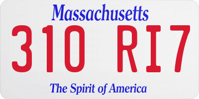 MA license plate 310RI7