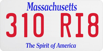MA license plate 310RI8