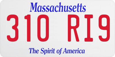 MA license plate 310RI9