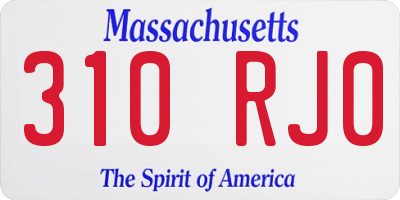 MA license plate 310RJ0
