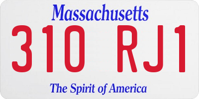 MA license plate 310RJ1
