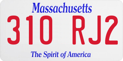 MA license plate 310RJ2