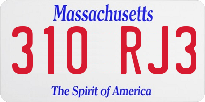 MA license plate 310RJ3