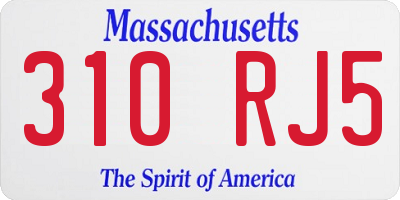 MA license plate 310RJ5