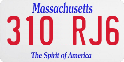 MA license plate 310RJ6