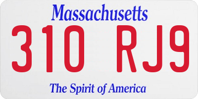 MA license plate 310RJ9